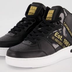 Replay Black Shiny Logo Hi Top Trainers -Women Trainers store 25011584 large wl 03