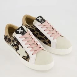 Xti Beige Animal Pattern Trainers