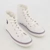 US Polo Assn White Canvas High Top Trainers -Women Trainers store 25153131 large wl 01