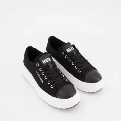 US Polo Assn Black Canvas Trainers