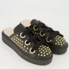 Hilfiger Collection Black Leather Star Slip On Trainers