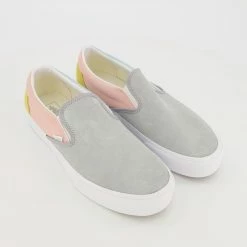 Vans Grey & Pink Slip On Trainers