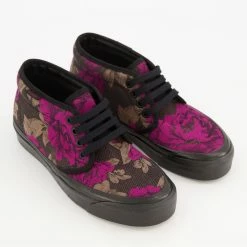 Vans Black & Pink Rose Pattern Ankle Trainers