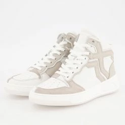 Bronx Beige & White Leather Trainers -Women Trainers store 25305344 large wl 03