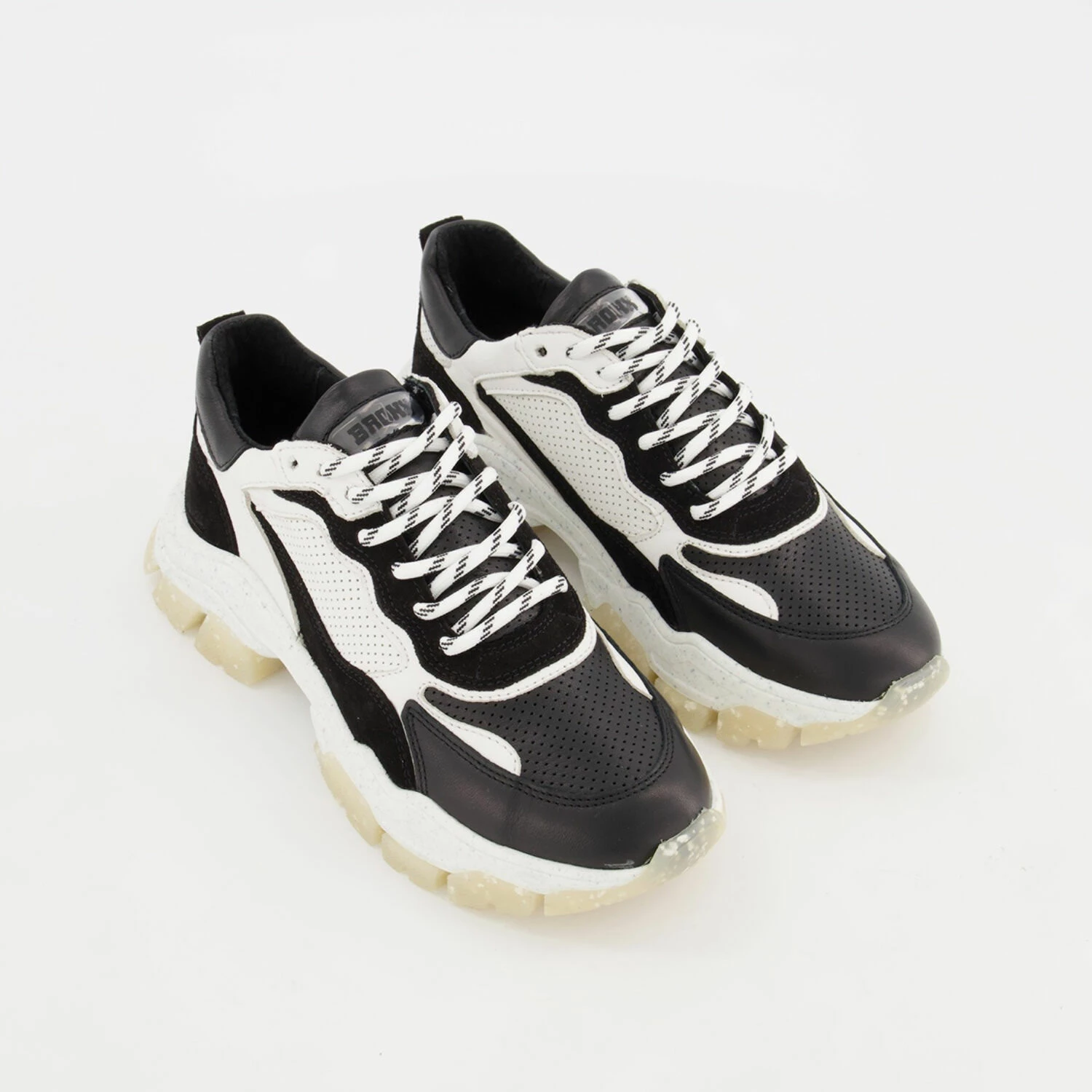 Bronx Black & White Tayke Over Leather Trainers 3 Bronx Black & White Tayke Over Leather Trainers