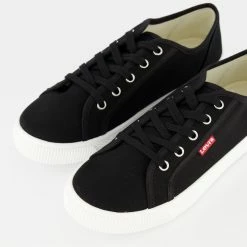 Levis Black Canvas Trainers -Women Trainers store 25376167 large wl 03
