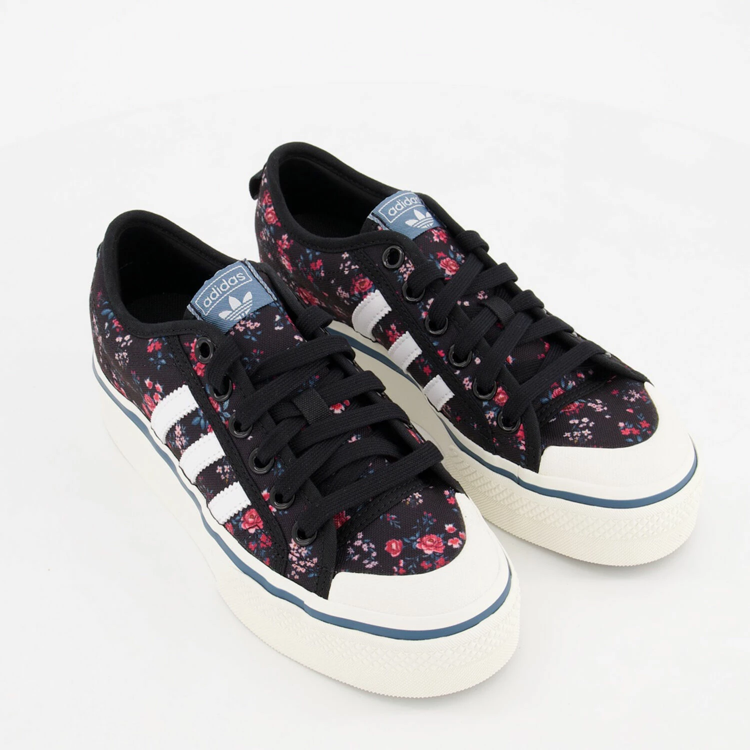 Adidas Black Floral Nizza Platform Trainers 3 Adidas Black Floral Nizza Platform Trainers