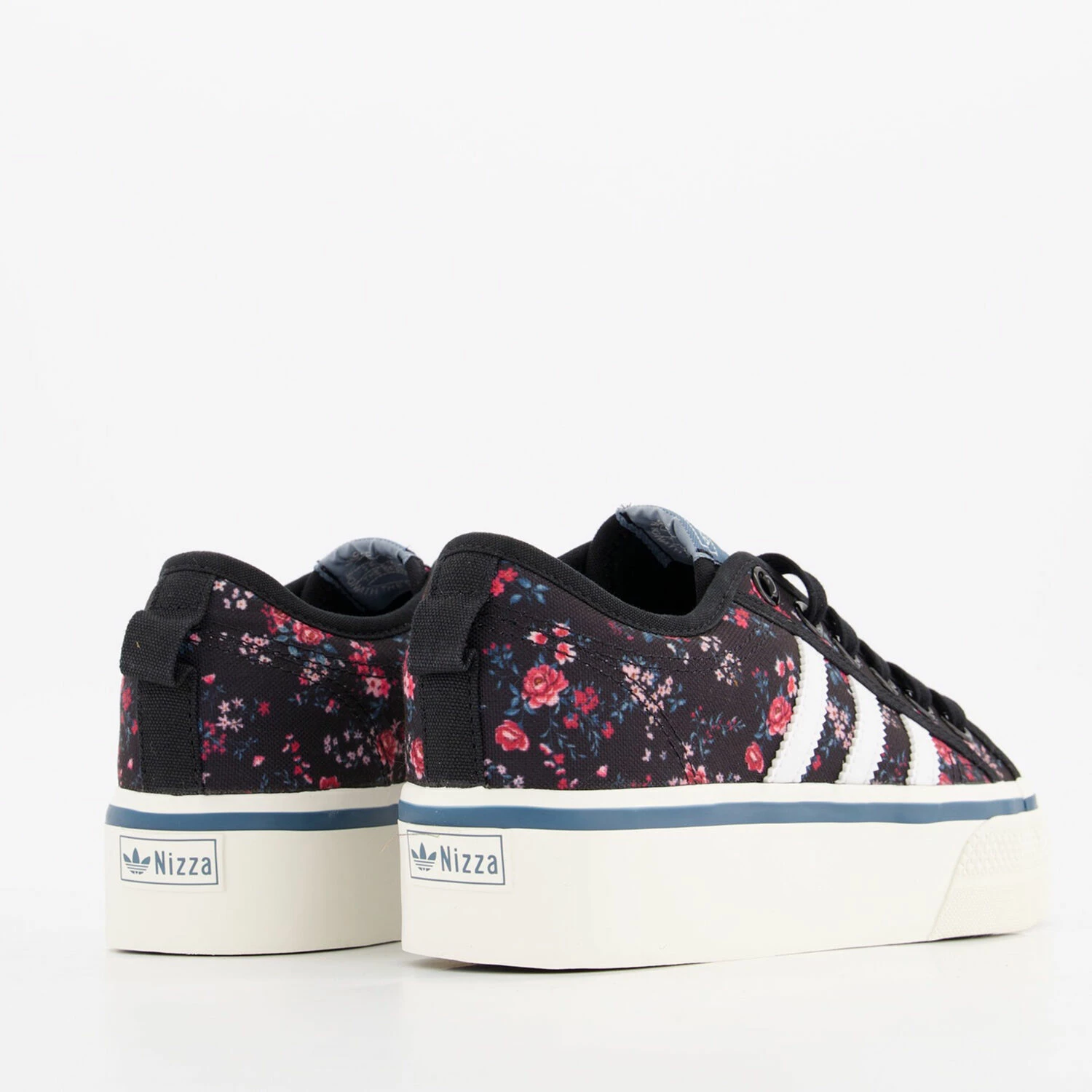 Adidas Black Floral Nizza Platform Trainers 4 Adidas Black Floral Nizza Platform Trainers - Image 2