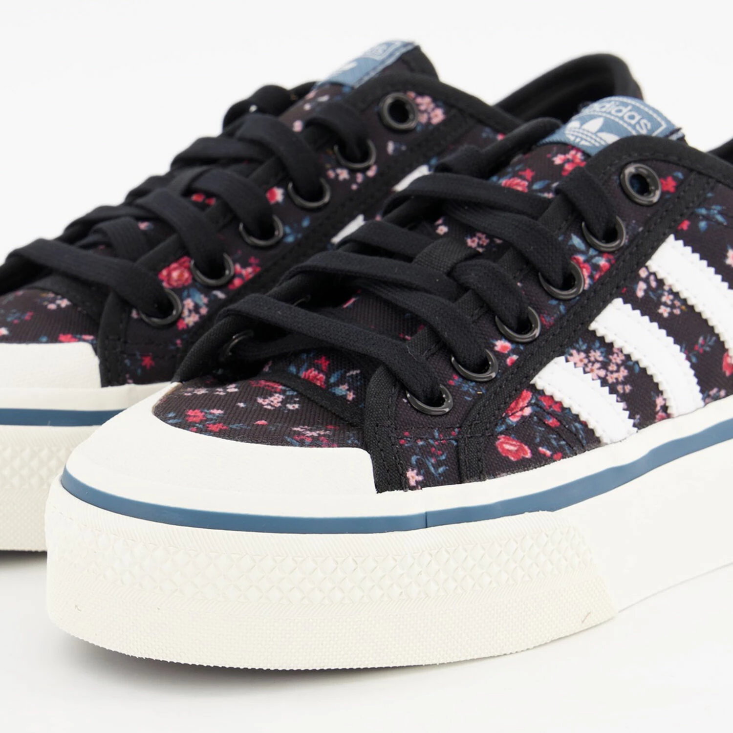 Adidas Black Floral Nizza Platform Trainers 5 Adidas Black Floral Nizza Platform Trainers - Image 3