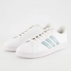 Adidas White & Blue Grand Court Base Trainers -Women Trainers store 25398602 large wl 03