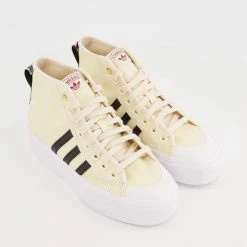 Adidas Cream Nizza Platform Mid Trainers