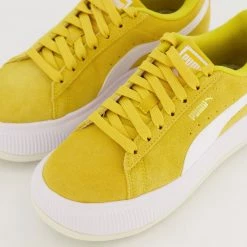 Puma Yellow Leather Suede Mayu Trainers -Women Trainers store 25480277 large wl 03