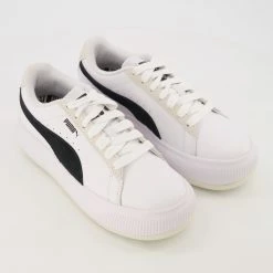 Puma White Leather Mayu Trainers