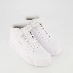 Puma White Carina Mid Trainers
