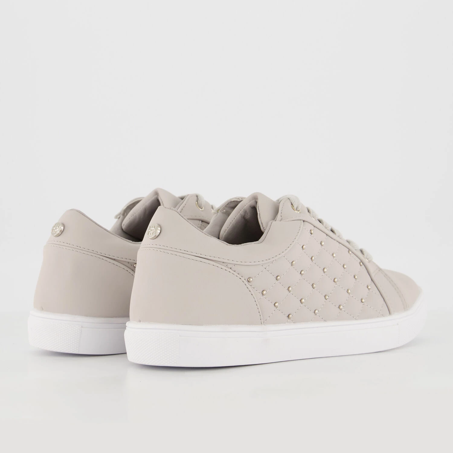 Head Over Heels Grey Quilted & Studded Trainers 3 Head Over Heels Grey Quilted & Studded Trainers