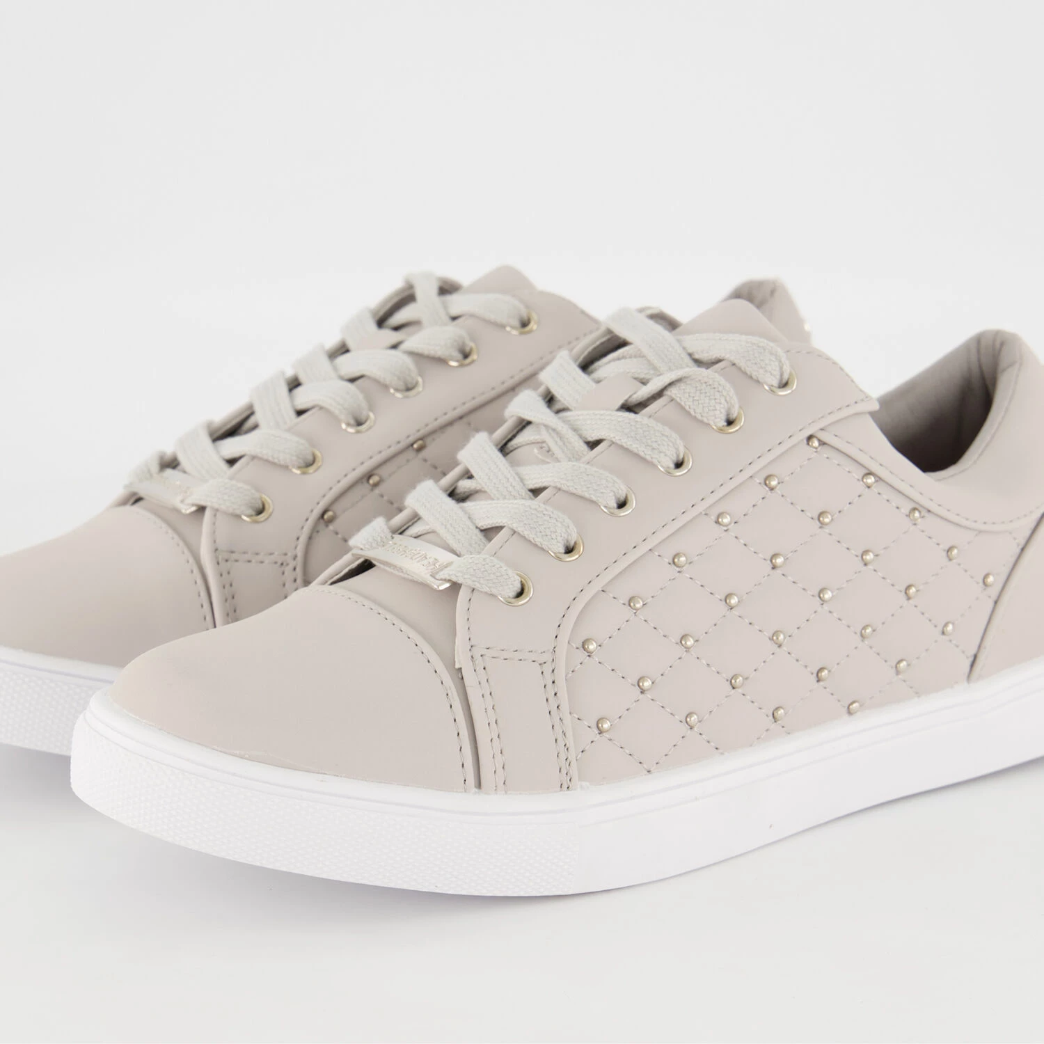 Head Over Heels Grey Quilted & Studded Trainers 4 Head Over Heels Grey Quilted & Studded Trainers - Image 2