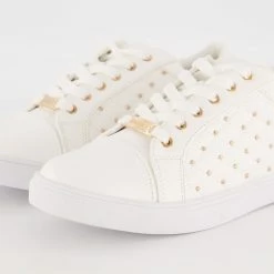 Head Over Heels White Quilted & Studded Trainers 7 Head Over Heels White Quilted & Studded Trainers -Women Trainers store 25528176 large wl 03
