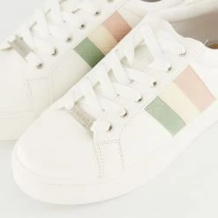 Head Over Heels White Striped Panel Trainers -Women Trainers store 25528186 large wl 03
