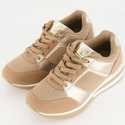 Dune Beige Wedge Heel Trainers -Women Trainers store 25540276 large wl 03