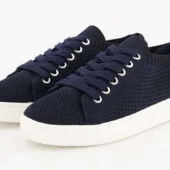 Solea Navy Woven Milly Trainers 7 Solea Navy Woven Milly Trainers -Women Trainers store 25564166 large wl 03