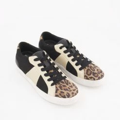 Geox Black Leather Warley Trainers