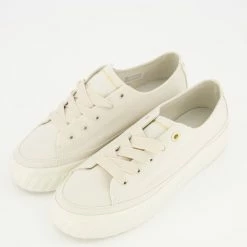 Tommy Hilfiger White Dove Shiny Flatform Trainers -Women Trainers store 25607754 large wl 03
