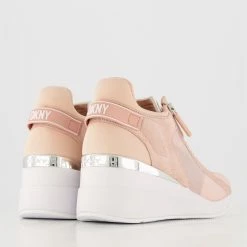 DKNY Pink Lace Up Wedge Trainers -Women Trainers store 25650947 large wl 02
