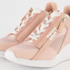 DKNY Pink Lace Up Wedge Trainers -Women Trainers store 25650947 large wl 03