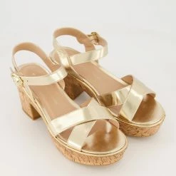 Dorothy Perkins Pale Gold Heeled Sandals