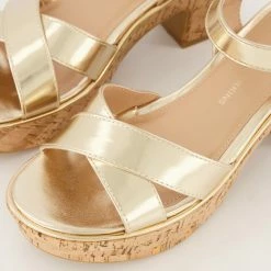 Dorothy Perkins Pale Gold Heeled Sandals -Women Trainers store 25654882 large wl 03
