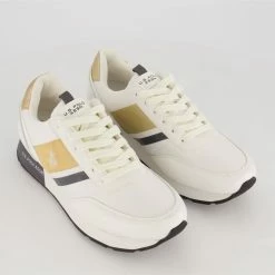 US Polo Assn White & Grey Trainers