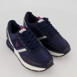 US Polo Assn Navy & White Trainers