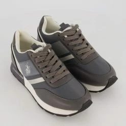 US Polo Assn Grey & White Trainers