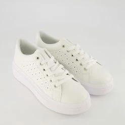 Women Trainers store 20 Claudia Ghizzani White Pin Dot Patterned Trainers