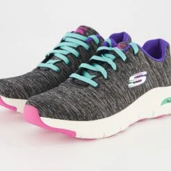 Skechers Grey Arch Fit Trainers -Women Trainers store 25690414 large wl 03