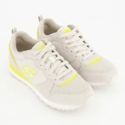 Skechers Grey & Yellow Trim Trainers