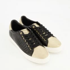 Ravel Black & Gold Tone Reptile Effect Trainers