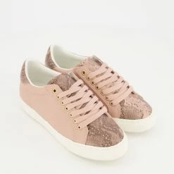 Ravel Nude & Pink Reptile Effect Trainers