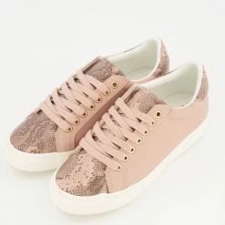 Ravel Nude & Pink Reptile Effect Trainers -Women Trainers store 25709834 large wl 03
