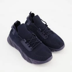 No Doubt Navy Knitted Trainers