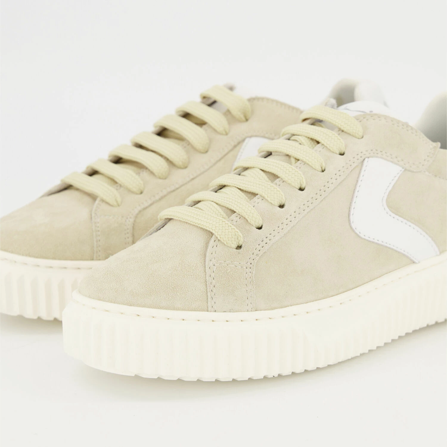 Voile Blanche Cream Leather Laced Trainers 5 Voile Blanche Cream Leather Laced Trainers - Image 3