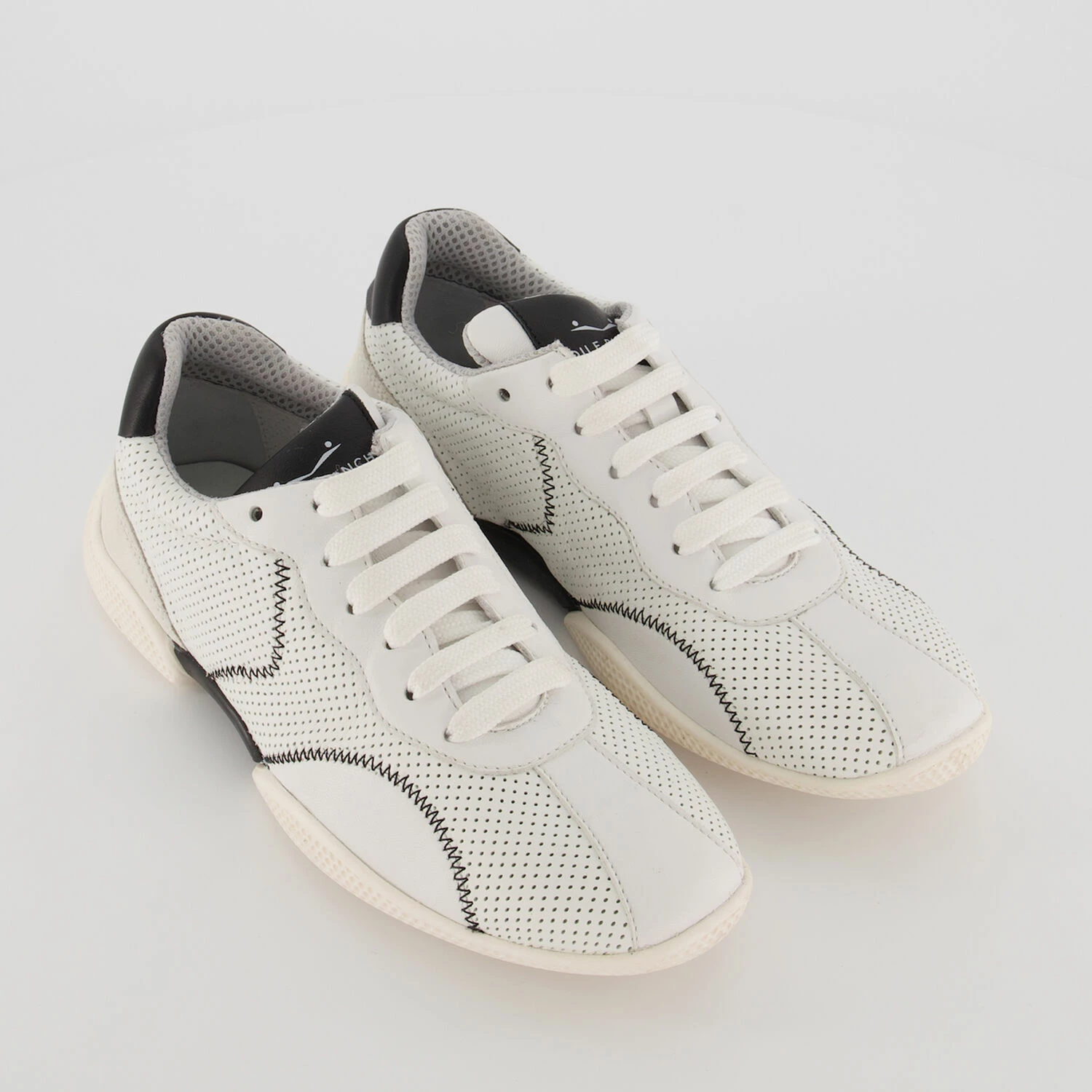 Voile Blanche White Leather Perforated Trainers 3 Voile Blanche White Leather Perforated Trainers