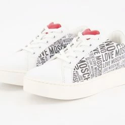 Love Moschino White Logo Patterned Trainers -Women Trainers store 25805630 large wl 03