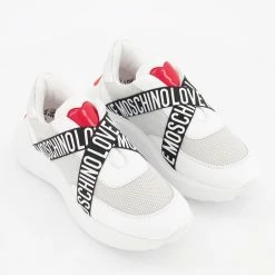 Love Moschino White Cross Logo Trainers