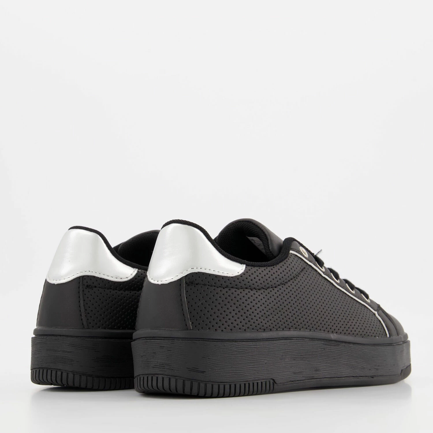 Elle Sport Black & Silver Tone Trim Trainers 4 Elle Sport Black & Silver Tone Trim Trainers - Image 2