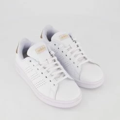 Adidas White Leather Advantage Trainers