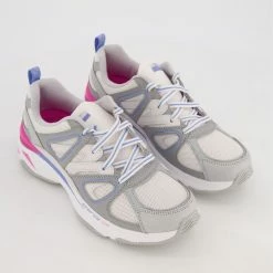 Skechers Grey & White Leather Trainers