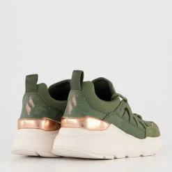 Skechers Olive Green Rovina Street Rovers Trainers -Women Trainers store 25864947 large wl 02