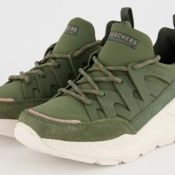 Skechers Olive Green Rovina Street Rovers Trainers -Women Trainers store 25864947 large wl 03