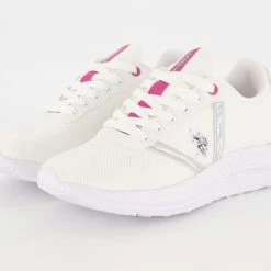 US Polo Assn White & Silver Tone Logo Trainers 7 US Polo Assn White & Silver Tone Logo Trainers -Women Trainers store 25897864 large wl 03